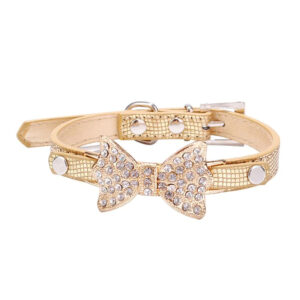 Golden Bling Crystal Bow Collar