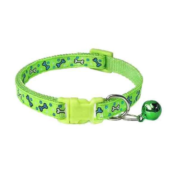 Green Cartoon Pet Collars With Bell