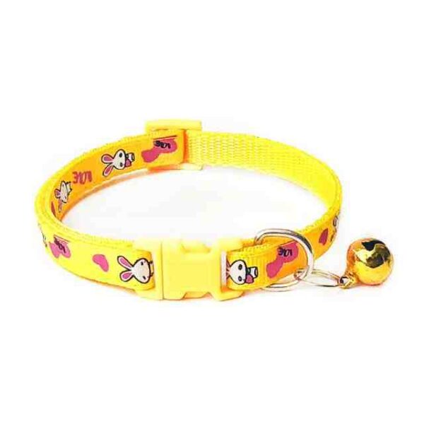 Yellow Cartoon Pet Collars With Bell